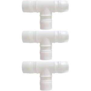 ASFASFq-Lot de 3 connecteurs cannelés en forme de T, adaptateur de tuyau égal de type T de 25 mm, connecteurs de tuyau en plastique à 3 voies, raccords de tuyaux en plastique cannelé - Neuf