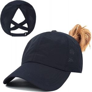 Kalanka-Queue De Cheval Casquette De Baseball, Léger Réglable Séchage Rapide Respirante Anti-Soleil Uv, Unisexe Couleur Messy Casquette Cross Hat - Neuf