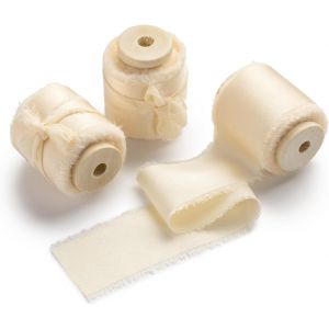 Ruban De Satin De 3,8 Cm - Beige Crème - Ruban De Soie - Neuf