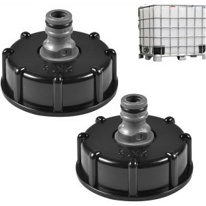 CHECARZHN--NO1-Lot De 2 Bouchons De Réservoir Ibc, Capuchon Adaptateur Ibc, S60 X 6 À 4,1/2"", Filetage Intérieur, Adaptateur De Couvercle De Réservoir De Liquide, Raccord De Réservoir En Plastique, F - Neuf