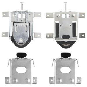 Meimie-2 Pcs Roulette Porte Coulissante Placard,Roulettes De Remplacement Pour Armoire Et Placard,Kit Coulissant Avec Guides En Nylon Et Amortisseur,Charge Maximale 30kg,Rail Porte Coulissante - Neuf