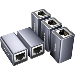 KALANKA-Coupleur RJ45 Ethernet Raccord RJ45 Femelle vers Femelle (Lot de 5), LAN Rallonge Connecteur Adaptateur Réseau Compatible avec Les câbles réseau, Câble Ethernet Cat 8/Cat 7/Cat 6/Cat 5/Cat 5e - Neuf