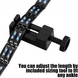 Bracelet Magn&eacute;tique En Titane, Bracelet De Th&eacute;rapie Magn&eacute;tique En Titane Bleu Carbone, Fibre De Carbone, Drainage Lymphatique - Neuf