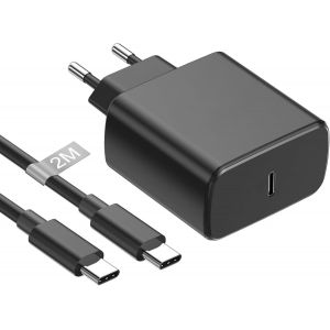 KALANKA-45W Chargeur USB C Charge Rapide et 2M Cable Type C pour Samsung Galaxy S25 Ultra/S25+/S24/S23/S22/S21/S20/S20+/Note 20/10/9, Chargeur pour Samsung Adaptateur Type C Prise Secteur USB C Fast - Neuf