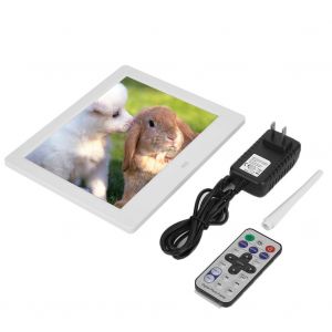 Cadre photo numerique 8 pouces 16:9 800 x 600 HD avec lecteur de musique et video (prise americaine blanche) - Neuf