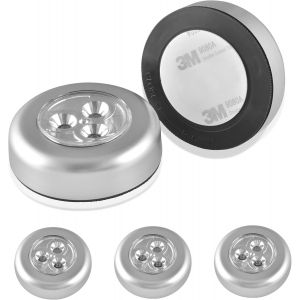 5 Pcs Spots Lampe Led Sans Fil, Lampe Autocollante À Piles, Éclairage Sous Meuble À Lumière Froid, Lampe De Placard/Dressing/Armoire/Cave/Cuisine/Entrée/Penderie/Vitrine D¿Exposition/Bar/Évier - Neuf