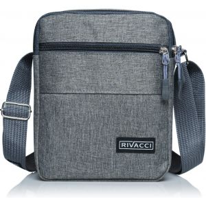 KALANKA-Sacoche Homme Bandoulière Petit Sac Bandoulière pour Homme - Sport et Voyage - Petit Format, Porté à l'epaule, Vintage, pour Smartphone, Iphone, Cadeau Hommes, Gris, 21cm x 18cm - Neuf