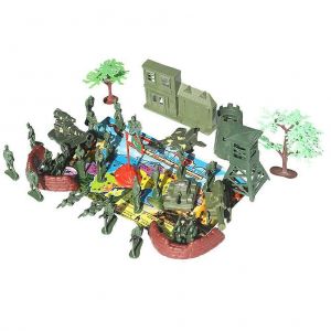 37 pieces de simulation de scene militaire pour enfants, table de sable, modele de jouet, modele de soldat militaire a faire soi-meme (motif mixte) - Neuf