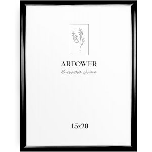 CMWX-&reg; Cadre Photo Aluminium Noir 15x20cm | Cadre Mural D&eacute;coratif pour Salon Chambre et Maison | Petit Tableau 15x20 | Cadre D&eacute;coration Dessin Dipl&ocirc;me et Poster 15 x 20 cm - Neuf