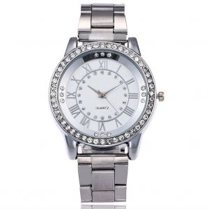 Montre-Bracelet A Bande D'acier, Montre Tendance, Montre A Quartz, Montre De Loisirs (Argent Blanc) - Neuf