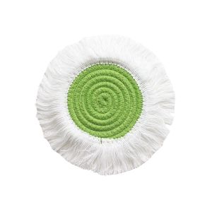 2 pièces Vert Tapis de table tissé anti-brûlure - Tapis de bol nordique simple en coton - Sets de table d'intérieur - Neuf