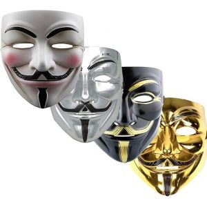 Ensemble de 4 masques d'Halloween V pour Vendetta - KIT FÊTE, SEMAINE MONDIALE DU LIVRE/HALLOWEEN - Neuf