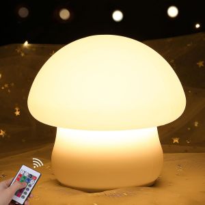 Kuwl-Lampe Champignon Avec Télécommande, Rechargeable, 16 Couleurs, Veilleuse En Silicone Souple Et Spongieux, Cadeau D'anniversaire, De Noël Pour Enfants, Bébés, Enfants, Filles, Garçons, Tout-Petit - Neuf
