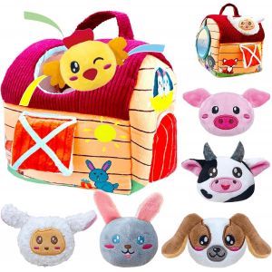 Baby Toy 6 Months for Children,Early Learning Baby Games 0-3-6 Months,Montessori Games with Barn,Rattles,Mirrors,Sensory Baby Toy 0-6 Months,Baby Gift 3 6 9 Months Boy Girl - Neuf