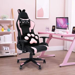 Chaise de Gaming/Bureau HOMEMIYN - Design Ergonomique, Style Racing, RGB et Haut-Parleurs Int&eacute;gr&eacute;s - Neuf