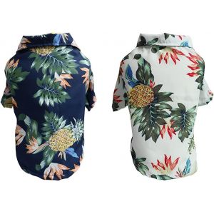 Lot De 2 T-Shirts D'été Pour Chien, Style Hawaïen, Pour La Plage - Neuf