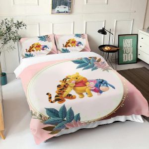 Parure De Lit Winnie L'ourson Avec Housse De Couette Et Taie D'oreiller 3d Pour Enfant, Universelle Et Adaptée Aux Enfants - Neuf