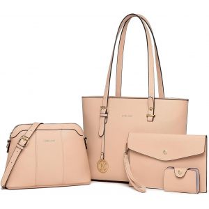 CAUC-Sac Fourre-Tout Femme en Cuir Synthétique,Sac à Épaule avec Pochette Amovible,Sac à Main Bandoulière Uni pour Travail Lycée Voyages et Shopping - Neuf