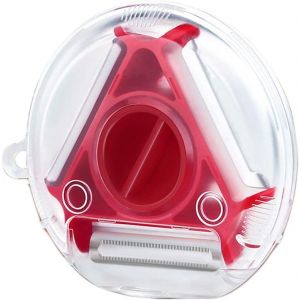 &Eacute;plucheur 3 En 1 Avec Lames Standard, Dentel&eacute;e Et Julienne &iquest; Coupe, &Eacute;pluche Et Cr&eacute;e Des Juliennes De Fruits Et L&eacute;gumes, Acier Inoxydable, Base Plastique, Lave-Vaisselle - Neuf