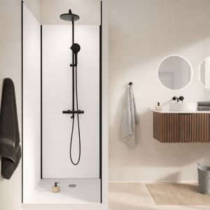 Pack de 3 Panneaux Muraux Aluminium Blanc 80x210 cm avec Profil&eacute;s Noirs - WALL'IT - Neuf