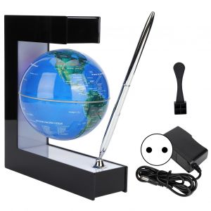 HJLIAN Globe flottant en forme de E, carte de la Terre a levitation magnetique avec stylo, 100-240 V, pour enfants, prise UE - Neuf