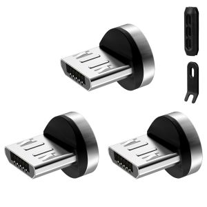 AYU-Têtes Magnétique, 3PCS Connecteur Magnétique de Micro USB, Bouchon Anti-poussière, Adaptateur Connecteur pour Câble de Charge Magnétique (Sans Cordons) - Neuf