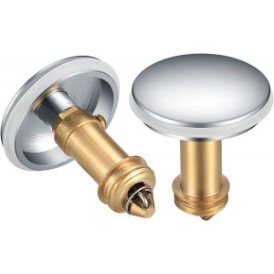 Lot de 2 bouchons d'évier universels de 3,5 cm, bonde de lavabo, bride de vidange anti-blocage, bonde de baignoire et bouchon d'évier à valve - Neuf
