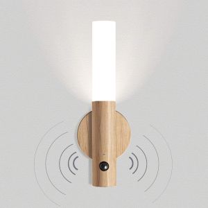 Mur De Led Light Vintage En Bois Alimenté Par Batterie, Le Capteur De Mouvement De La Lampe De Mur D'usb Rechargeable Sans Fil De La Nuit De La Lumière Magnétique Enfants De L'éclairage - Neuf