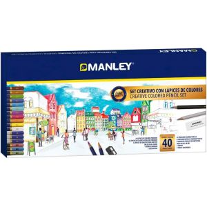 Kalop-Kit Artistique De Crayons De Couleur 40 Pièces|Artist Quality|Comprend 24 Crayons De Couleur Premium,8 Crayons De Couleur Métalliques,6 Crayons De Graphite,1 Gomme Et 1 Taille-Crayon. - Neuf