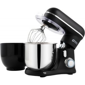 Robot P&acirc;tissier, 3.5L Avec Deux Bols, Compact Et L&eacute;ger, 10 Vitesses Avec Fonction Pulse, Finition Mate, Fouet, Crochet P&eacute;trisseur Et Batteur, Noir - Neuf