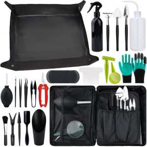 ASFASFq-Kit D'outils de Jardin,Tapis de Jardinage Imperméable,Succulentes Imperméable Tapis,Ensemble D'outils de Jardinage,Kit d'outils pour Bonsai,Mini Outils de Jardinage pour Les Plantes d'intérie - Neuf