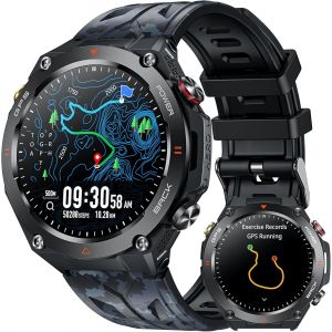 Gps Montre Connectée Homme Smartwatch: 1,45"" Avec Boussole Baromètre Altimètre Appel Bluetooth Fréquence Cardiaque Spo2 Sommeil 650Mah Batterie 100+ Mode Sport Étanche Fitness Tracker Pour Android Io - Neuf