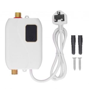 HJLIAN Chauffe-eau instantane 3000 W, petit chauffe-eau electrique pour cuisine et maison, prise britannique 220 V, blanc - Neuf