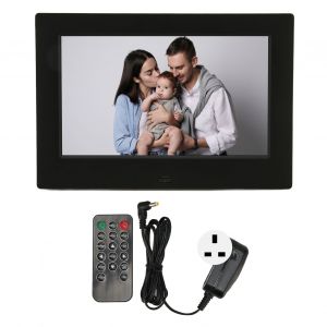 Cadre photo numerique 7 pouces HD 1080p, album photo avec horloge et calendrier, prise britannique 100-240 V - Neuf