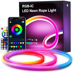 Jgd-Neon Ruban Led 3m, Rgbic Bande Led Avec Contr&ocirc;le App, Multicolore Lumiere &Agrave; Changement De Couleur Segmentable Pour La Chambre Bandeau Plafond - Neuf