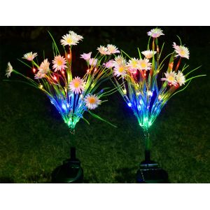 Lampe Solaire D'ext&eacute;rieur Daisy Avec Led Color&eacute;es - Neuf