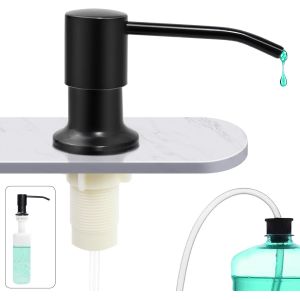 KAL-Distributeur Savon Encastrable,Distributeur Savon Cuisine,Distributeur De Détergent Pour Évier Avec Bouteille De 350Ml,Diffuseur Pompe Liquide, Caché Distributeur Liquide Vaisselle - Neuf