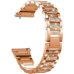 Kalanka-18mm 20mm 22mm Bracelet,Bracelet En Acier Inoxydable Strass,Courroie En Métal Avec Raccords De Rechange Réglables Hommes Et Aux Femmes - Neuf