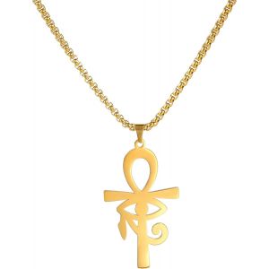 Kal-Collier N?ud Trinité Celtique Collier N?ud Celtique Pendentif Croissant De Lune Ancienne Irlandaise Triangle Celtique Amulette De Protection En Acier Inoxydable Pour Hommes Et Femmes - Neuf