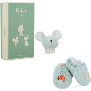 Yemaesre-Coffret Bracelet Et Chaussons Souris - Bracelet Et Chaussons Avec Grelots - Cadeau Naissance Raffiné - Stimule Léveil Et La Motricité - Boîte Cadeau Personnalisable - K210011 - Neuf