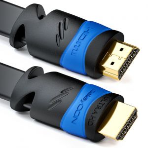 2m C&acirc;ble HDMI Plat - Compatible avec HDMI 2.0/1.4 - UHD 4K HDR 3D 1080p 2160p ARC - Haute Vitesse avec Ethernet - Noir - Neuf
