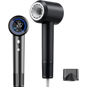 Seche Cheveux Ionique Professionnel, S&egrave;che-Cheveux 1600w Avec &Eacute;cran, 3 Temp&eacute;ratures 2 Vitesses 1 Diffuseur, S&eacute;chage Rapide, Contr&ocirc;le Intelligent De Temp&eacute;rature Pour Maison Voyage Salons De Coiffure - Neuf