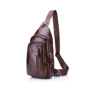 Sac Bandouli&egrave;re En Cuir G035 Avec Poche Pour Tablette Et Compartiment Zipp&eacute; - Neuf