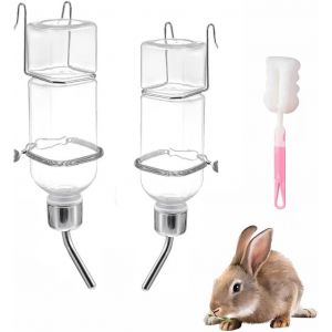 Kalanka-Biberon Lapin, Biberon Cochon D'inde, Biberonlapin Pour Cage, Abreuvoir Lapins, Distributeur Eau Lapins Avec Support, Accessoire Pour Lapin, Abreuvoir Pour Rongeurs Chinchilla &Eacute;cureuil, 180ml - Neuf