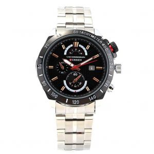 Curren Hommes Mode Étanche Montre À Quartz Bracelet De Montre En Métal Ajustable (Blanc&noir & Or) - Neuf