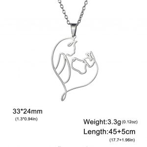 Collier Pendentif En Acier Inoxydable Face Chat Chien Pour Femmes Filles Chaton Chiot Charme Collier Cadeau De No&euml;l Bijoux 2024 - Neuf