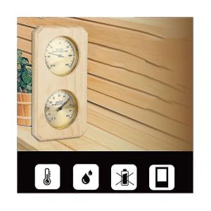Thermomètre De Sauna En Bois Et Hygromètre 2 En 1 Mesure De La Température Sauna De L'Hôtel Familial - Neuf