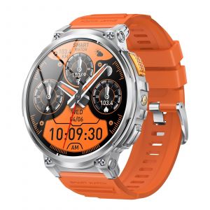 Montre Connect&eacute;e 1.85 Pouces Appels Bluetooth Cardio Oxym&egrave;tre Sport Orange Noir Yonis - Neuf