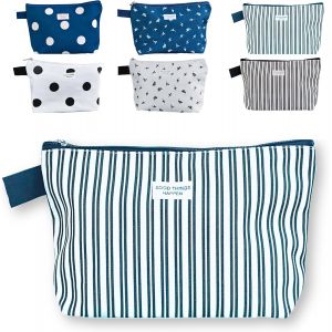 MAA-Trousse de toilette pour femme, trousse de maquillage, trousse de maquillage, trousse de maquillage pour femme, trousse de toilette, trousse de maquillage, sac à liquides, cadeau, blanc, Ligne A - Neuf