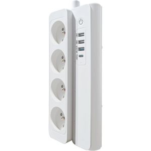 3.0 16A Smart Power Strip with 4 Sockets 3 USB/1 Type-C Compatible with Alexa and Google Home - Neuf